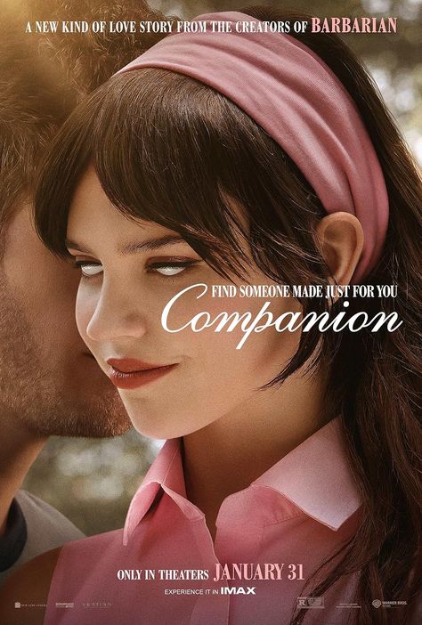 Companion (2025) Companion Movie Iris, Kinds Of Kindness Movie, Companion Movie 2025, Companion Film, Companion Movie, Companion Poster, The Stepford Wives, Movie Watch List, Film Thriller