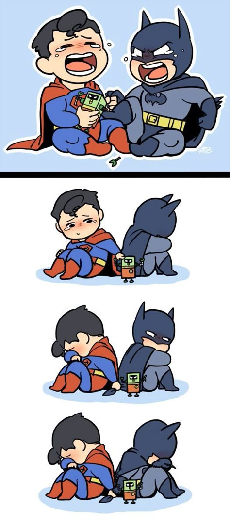 Not a superbat fan but so cute Cute Batman, Superman X Batman, Superman X, Dc Comics Heroes, Univers Dc, Batman Funny, Batman Comic Art, Dc Comics Artwork, Im Batman