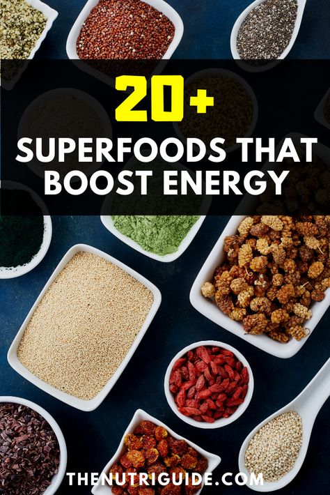 The best Superfoods that boost energy- Learn about the best fruits, vegetables, carbs and healthy fats that can boost your energy naturally-  Get energy fast with superfoods Superfood Benefits, Increase Energy Naturally, Eat For Energy, Healthy Heart Tips, Best Superfoods, Superfood Recipes, Fatigue Syndrome, Energy Foods, Boost Energy Levels