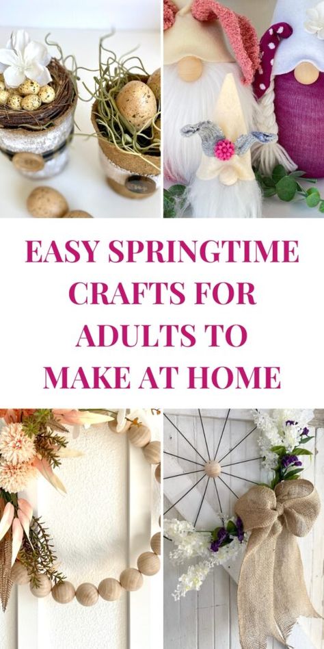 Spring Crafts Ideas For Adults, Adult Spring Crafts Diy Projects, Diy Spring Wreaths For Front Door, Group Crafts For Women Easy Diy, Spring Adult Crafts, Crafts For Adults Spring, Spring Craft Ideas To Sell, Spring Crafts For Adults Diy, Spring Dollar Tree Crafts