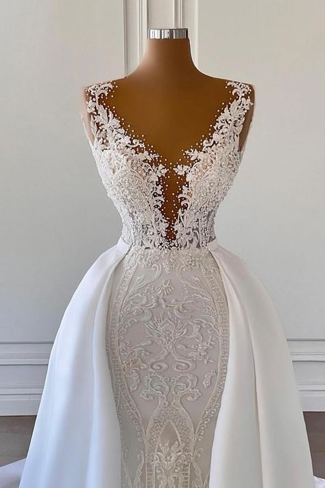 Wedding Dresses & Bridal Gowns – Page 11 – BIZTUNNEL Wedding Dress Necklace, Sheath Wedding Dress Lace, Mermaid Prom Dresses Lace, Detachable Train, Wedding Dress Train, Wedding Dresses Satin, Lace Mermaid Wedding Dress, Wedding Gowns Lace, Satin Wedding