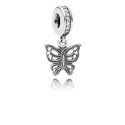 PANDORA | Openwork butterfly silver dangle with cubic zirconia Pandora Butterfly Charm, Pandora Butterfly, Charms Pandora, Pandora Beads, Pandora Rings, Pandora Bracelet Charms, Pandora Silver, Spring Fling, Pandora Bracelets