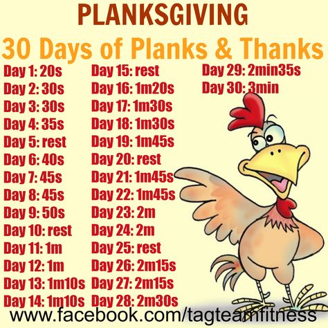 PLANKSGIVING! Join us for 30 days of Planks & Thanks! Starting November 1st November Plank Challenge, Planksgiving Challenge 30 Day, Planksgiving Challenge, Themed Workouts, Random Workouts, Thanksgiving Workout, Thanksgiving Fitness, Month Workout Challenge, 30 Day Ab Challenge