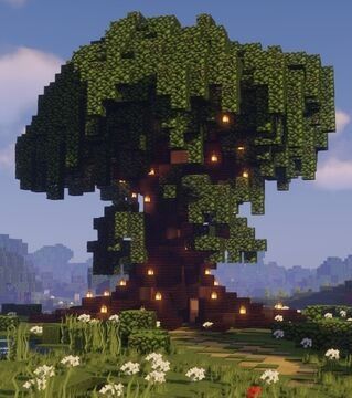 Magical Minecraft, Minecraft Treehouses, Custom Treehouse, Minecraft Tree, Minecraft Garden, Cottagecore Minecraft, Treehouse Ideas, Minecraft Seeds, Minecraft Structures