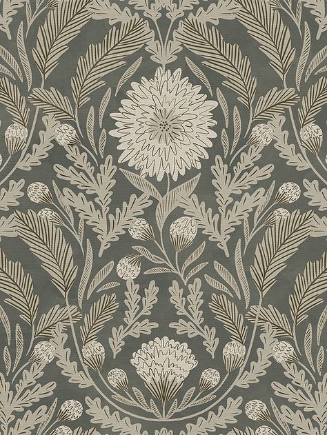 Arthouse Floral Wallpaper, Alpine Garden Wallpaper, Transitional Wallpaper Earth Tones, Wallpaper Greige Floral, Herbarium Antique Wallpaper, The Best Wallpapers, Wall Stickers Wallpaper, Powder Bathroom, Best Wallpapers