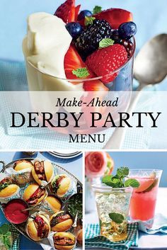 Kentucky Derby Birthday, Derby Dinner, Kentucky Derby Food, Kentucky Derby Recipes, Elegant Recipes, Party Menu Ideas, Kentucky Derby Theme, Derby Recipe, Kentucky Derby Themed Party