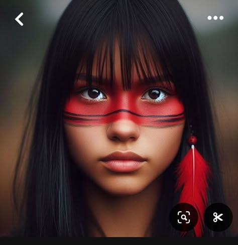 India Americana, Native American Makeup, Foto India, Party Make-up, Native American Warrior, Tattoed Women, Portrait Photography Women, Female Art Painting, Female Profile