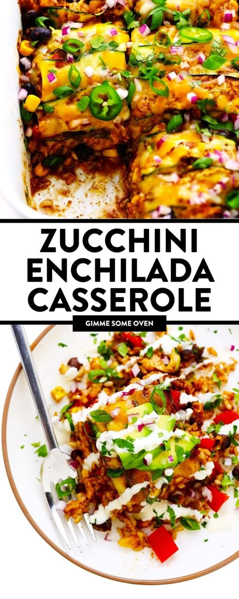 Chicken Zucchini Enchilada Casserole, Roasted Veggie Enchiladas, Chorizo Zucchini Recipes, Main Dish Zucchini Recipes, Zucchini Enchiladas Chicken, Mexican Zucchini Recipes, Zucchini Main Dish Recipes, Zucchini Enchilada Casserole, Chorizo Zucchini