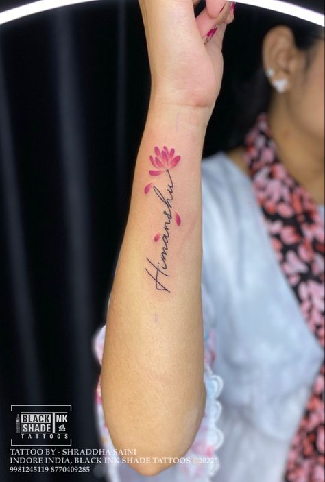 Tatto For Hands For Women, Himanshu Name Tattoo, Name Tattoo Designs For Women, Name Hand Tattoos For Women, Name Tattoo With Flowers, Name With Flower Tattoo, Name Tattoos For Women, Small Name Tattoo, Feather Tattoo Wrist