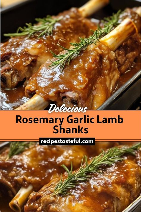 Rosemary Garlic Lamb Shanks are slow-cooked to tender perfection with a savory blend of garlic, herbs, and a touch of red wine. This dish offers rich flavors and is ideal for a special dinner or cozy evening meal. Lamb Shank Recipe, Lamb Dinner, Lamb Shank, Festive Appetizers, Christmas Recipes Easy, Slow Cooked Lamb, Rosemary Garlic, Lamb Shanks, Cozy Evening