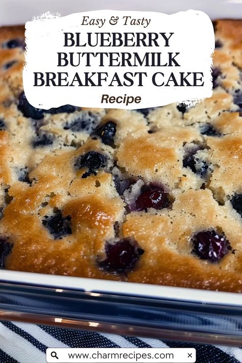 Wake up to the mouthwatering aroma of Blueberry Buttermilk Breakfast Cake, a deliciously moist and tender cake bursting with fresh blueberries. Perfect for breakfast or brunch, this cake combines the tanginess of buttermilk with the sweetness of blueberries, making it an irresistible treat that will brighten your morning. Buttermilk Breakfast Cake, Blueberry Buttermilk Breakfast Cake, Buttermilk Breakfast, Buttermilk Blueberry Muffins, Buttermilk Blueberry, Breakfast Cake Recipes, Cake Breakfast, Blueberry Breakfast Cake, Buttermilk Recipes