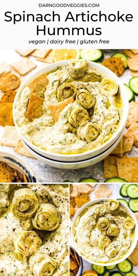 Spinach Artichoke Hummus, Hot Hummus Dip, Spinach Artichoke Hummus Recipe, Artichoke Hummus Recipe, Artichoke Hummus, Smooth Hummus, Best Dips, Lemon Hummus, Hummus Recipe Homemade