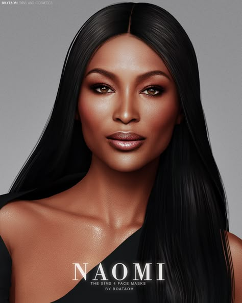 NAOMI FACE MASKS AND SKIN OVERLAY - EARLY ACCESS | Patreon Celebrity Face Mask, Skin Overlay, Mod Hair, Tumblr Sims 4, Celebrity Skin, Sims Games, Celebrity Faces, Best Mods, Sims 4 Game