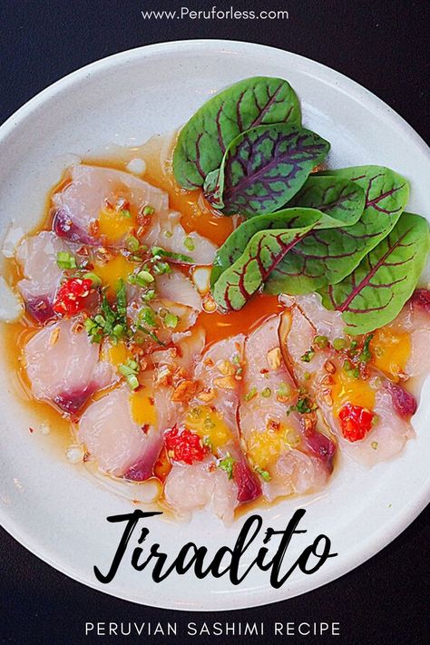 Peruvian Fish Recipes, Nikkei Cuisine Recipes, Ceviche Recipe Tuna, Raw Tuna Recipe, Raw Fish Recipes, Sashimi Recipe, Peruvian Ceviche, Raw Tuna, Ceviche Recipe