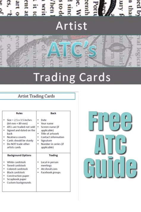 The beginner's guide to artist trading cards will teach you everything you need to know to starting making and trading your own cards today. FREE printable guide. Art tutorials for beginners of all ages. #mailart #drawdaily Atc Cards Ideas Tutorials, Atc Cards Ideas Free Printable, Artist Trading Cards Inspiration, Diy Trading Cards, Artist Trading Cards Ideas, Atc Cards Ideas, Diy Oracle Cards, Personal Cards Design, Art Tutorials For Beginners