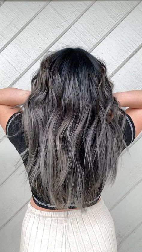 Silver Hair Balayage, Hair With Silver Highlights, Mushroom Brown Balayage, Brown Hair With Silver Highlights, Brighten Gray Hair, Highlights Silver, Silver Hair Highlights, Ashy Hair, Brown Hair Inspiration