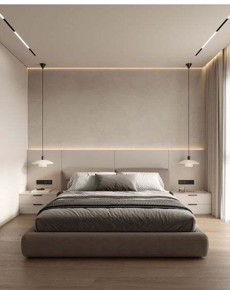 Minimal Bedroom Design, False Ceiling Bedroom, Minimal Bedroom, Simple Bedroom Design, Cama King Size, Bedroom False Ceiling Design, Ceiling Design Bedroom, Smart Home Design, Bedroom Renovation