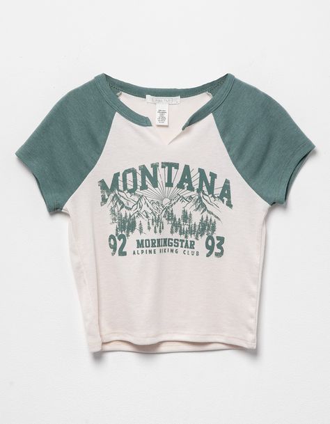 FULL TILT Montana Notch Girls Raglan Tee Dry Goods Clothing, Summer School Outfits, Clothes For Girls, Lazy Outfits, Paris Outfits, Cute Preppy Outfits, Cute Clothes, Full Tilt, Popular Outfits