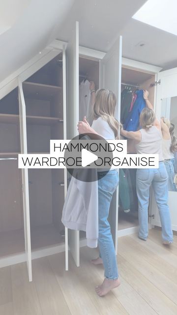 STYLE SISTERS - Gemma & Charlotte on Instagram: "AD- Making the most of the loft space in my home with Hammonds fitted furniture. We recently had a wall of wardrobes fitted by @hammonds_uk and we couldn’t be happier with them. The boys now have their own designated section of the wardrobe each which has been organised by us both using our favourite organising hacks. There is now no excuse for them to not keep it neat and tidy 🤣
.
.
@bystudio27 
.
#organising #wardrobes #loftroom #organise #folding #teenagewardrobe #fittedwardrobes #hammonds" Hammonds Fitted Wardrobes, Wardrobe With Loft Design, Fitted Wardrobe Ideas, Organising Hacks, Loft Space, Organisation Hacks, Fitted Wardrobes, Loft Room, Loft Design