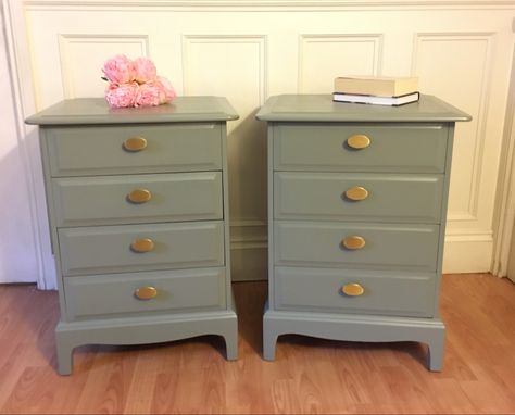 Stag Minstrel, Soft Sage Green, Bedside Drawers, Bedside Tables Nightstands, Drawer Bedside Table, Fusion Mineral Paint, Mineral Paint, Changing Table, Bedside Table