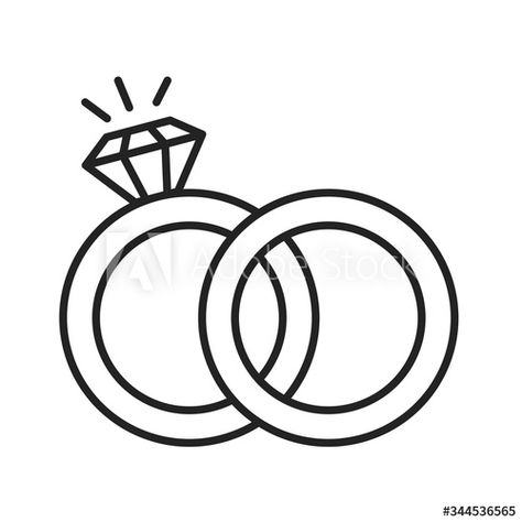 Wedding gold rings with diamonds line black icon. Marital status. Isolated vector element. Outline pictogram for web page, mobile app, promo. #AD , #icon, #black, #status, #Marital, #line Wedding Gold Rings, Gold Rings With Diamonds, Black Status, App Promo, Rings With Diamonds, Black Icon, Wedding Gold, Marital Status, Web Page