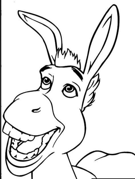 Shrek Coloring Pages, Shrek Drawing, Donkey And Dragon, Shrek Birthday Party, Donkey Drawing, Shrek Birthday, Shrek Donkey, Pre K Crafts, Donkey Art