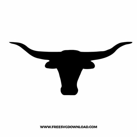 Cow Skull Silhouette, Cowboy Branding Design, Longhorn Cow Drawing, Cowboy Svg Free, Cow Svg Free Files For Cricut, Longhorn Drawing, Carhartt Svg, Kid Sayings, Longhorn Svg