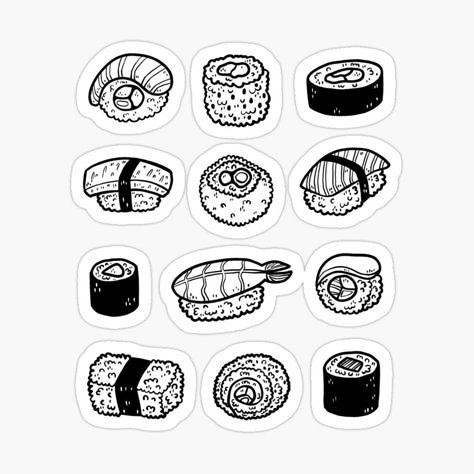 Get my art printed on awesome products. Support me at Redbubble #RBandME: https://www.redbubble.com/i/sticker/Sushi-Maki-Sashimi-Nigiri-Tuna-Roll-from-Japan-by-voidea/62088569.EJUG5?asc=u Tiny Sushi Tattoo, Sushi Roll Tattoo, Sushi Tattoo, Sushi Drawing, Tuna Roll, Japanese Tattoo Symbols, Nigiri Sushi, Mom Tattoo Designs, Cat Tattoo Designs