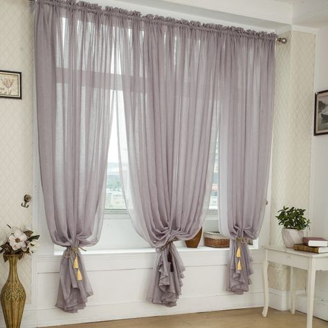 TUB AREA bunched curtains Curtains Uk, Window Curtains Bedroom, Curtain Styles, Living Room Decor Curtains, Voile Curtains, Cool Curtains, Curtain Ideas, Custom Drapes, Curtains Living