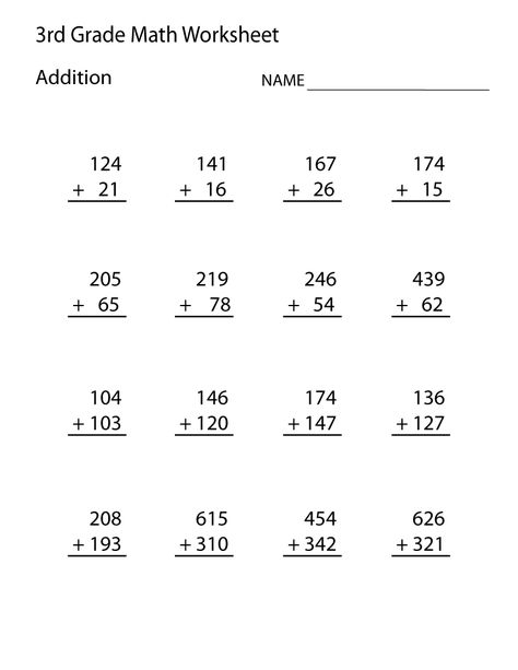 3rd Grade Math Worksheets - Best Coloring Pages For Kids Third Grade Worksheets, Third Grade Math Worksheets, Math Practice Worksheets, Math Addition Worksheets, Worksheets For Grade 3, Free Printable Math Worksheets, 3rd Grade Math Worksheets, Math Sheets, 2nd Grade Math Worksheets