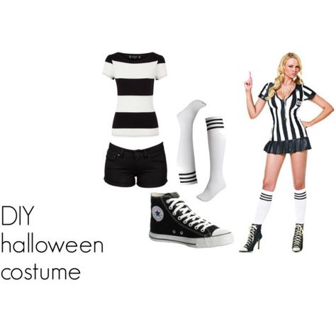 Diy Female Referee Costume Diy Referee Costume, Female Referee, Vintage Baseball Party, Referee Costume, Carnival Ideas, Sports Birthday Party, Teenage Outfits, Baseball Party, Sports Birthday