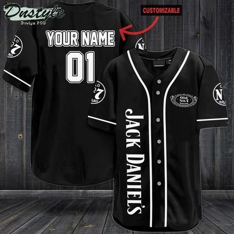 Personalized Jack Daniel’s Baseball Jersey Jersey Outfit Aesthetic, Jack Daniels Logo, Softball Jerseys, 3d Clothing, Jersey Baseball, Baseball Jersey Shirt, Jack Daniel, Logo Baseball, Jersey Outfit