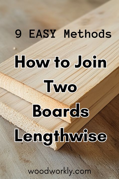 Master the art of joining two boards lengthwise with our step-by-step guide. Achieve strong, seamless joints for your woodworking projects. Learn the techniques now! #WoodworkingTips #BoardJoinery #DIYProjects #WoodworkingSkills #HomeImprovement Different Types Of Wood Joints, Joining Wood Together, One Plank Woodworking Projects, Scrap Tongue And Groove Projects, Intermediate Woodworking Projects, Simple Wood Projects, Types Of Wood Joints, Wood Joining, Building Things