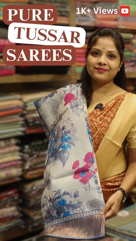 Silk-Mark Certified Tussar Sarees | Saree Show Tussar Silk Saree With Price, Silk Saree Look, Pure Tussar Silk Saree, Tussar Saree, Tussar Silk Sarees, Silk Sarees With Price, Tussar Silk Saree, Saree Look, Multiple Color