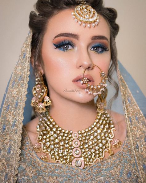 Metallic Eye Makeup, Indian Wedding Makeup, Indian Bride Makeup, Pakistani Bridal Makeup, Face Charts, Bridal Makeup Images, Metallic Eyes, Bridal Eye Makeup, Summer Bride