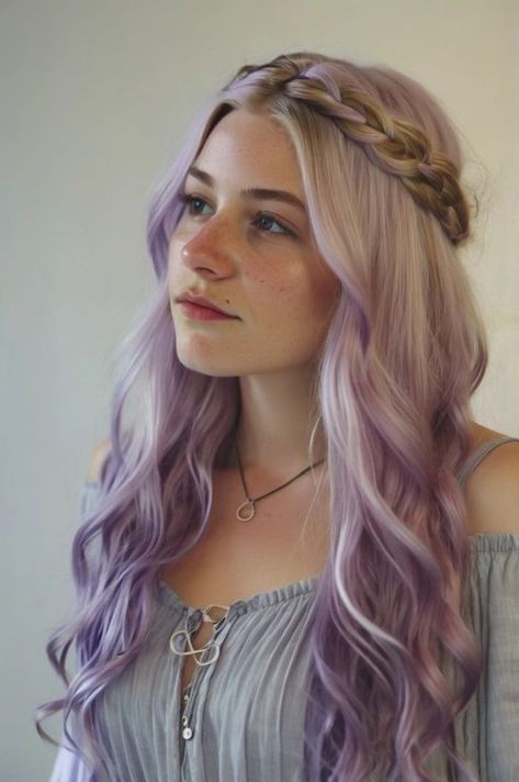 Stunning Lavender Hair That Proves This Color Is Here to Stay! Fairy Hair Color, Fairy Goddess, Purple Fairy, Celtic Goddess, Beautiful Angels, Angels Pictures, Fairy Hair, Beautiful Angels Pictures, Lavender Hair