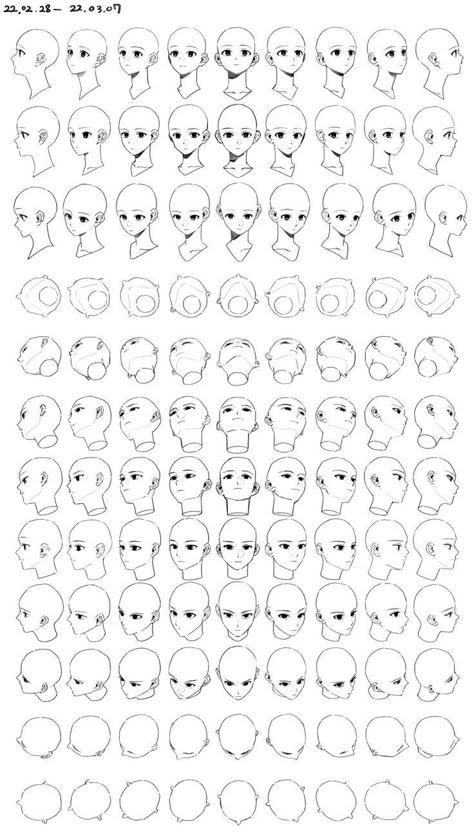 Face Angles, 얼굴 드로잉, Head Drawing, 얼굴 그리기, Anatomy Drawing, Figure Drawing Reference, Anime Drawings Tutorials, Anatomy Reference, Art Refs