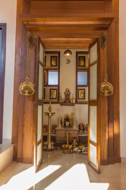 Divine Inspiration: 12 Puja Room Ideas for Tight Spaces Pooja Room Ideas Indian Modern, Living Room Indian Style, Pooja Room Ideas Indian, Living Room Designs Indian, Pooja Door, Pooja Door Design, Indian Interior Design, Mandir Design, Temple Design For Home