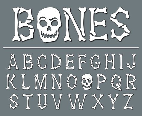 Create bone-chilling designs with Bone Skeleton Font 💀 Perfect for adding a macabre touch to your Halloween projects#HalloweenFont #SpookyType #CreepyCalligraphy #FrighteningFonts #TrickOrType Bone Font Lettering, Manly Fonts Alphabet, Bone Lettering, Bone Letters, Spooky Lettering Halloween Fonts, Spooky Alphabet, Drawing Fonts, Bone Font, Happy Halloween Font