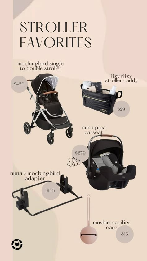 Items I would buy again! I never leave the house without these things. Mockingbird stroller, Nuna Pipa car seat, Itzy Ritzy stroller caddy, mockingbird/nuna adapter, Mushie pacifier holder. Nuna Stroller Accessories, Best Newborn Carseat, Nuna Stroller And Carseat, Nuna Car Seat And Stroller, Mockingbird Stroller, Nuna Mixx Stroller, Nuna Pipa Car Seat, Baby Bag Essentials, Nuna Stroller