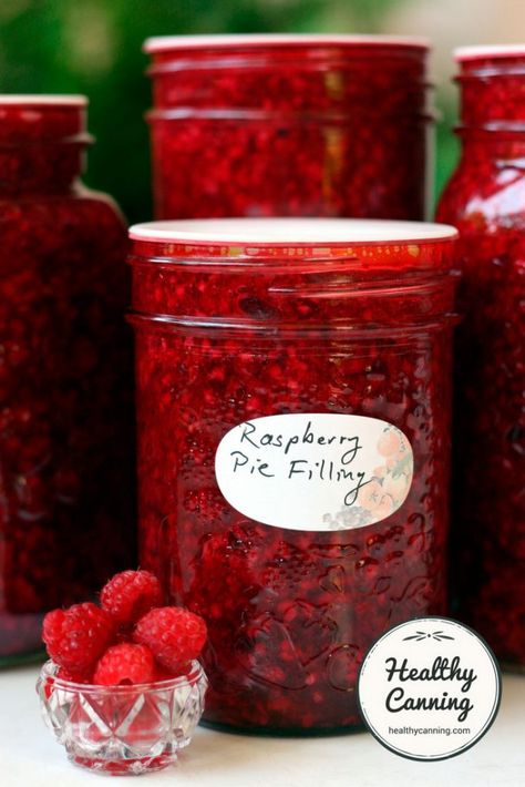 Raspberry Pie Filling Recipes, Healthy Canning, Cheesecake Topping, Raspberry Pie Filling, Raspberry Torte, Pie Fillings, Fruit Pie Filling, Canning Fruit, Canning Cherry Pie Filling