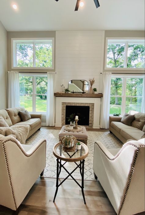 Narrow Fireplace Between Two Windows, Windows With Fireplace In Middle, Family Room With Fireplace And Windows, Fireplace With Flanking Windows, Gas Fireplace Between Two Windows, Windows Both Sides Of Fireplace, Fireplace Between 2 Doors, Fireplace With Patio Doors On Each Side, Windows Fireplace Wall