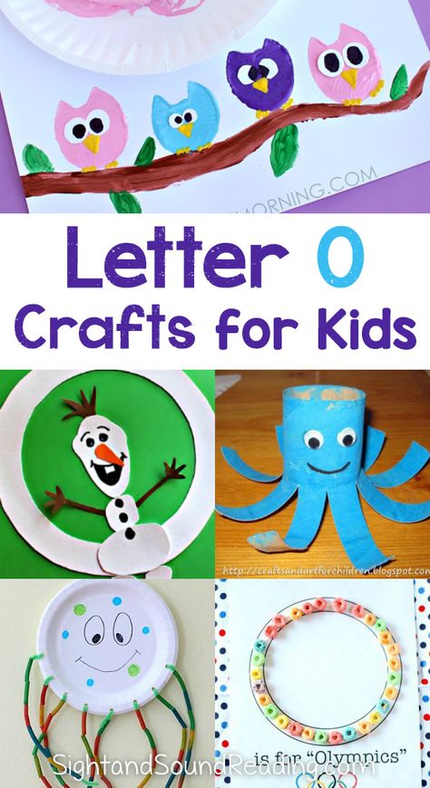 Letter O Crafts for preschool or kindergarten - Fun, easy and educational! via @sightsoundread Letter Y Crafts, Letter T Crafts, Letter O Activities, Letter I Activities, Letter G Crafts, Letter H Crafts, Letter F Craft, Letter I Crafts, Preschool Letter Crafts