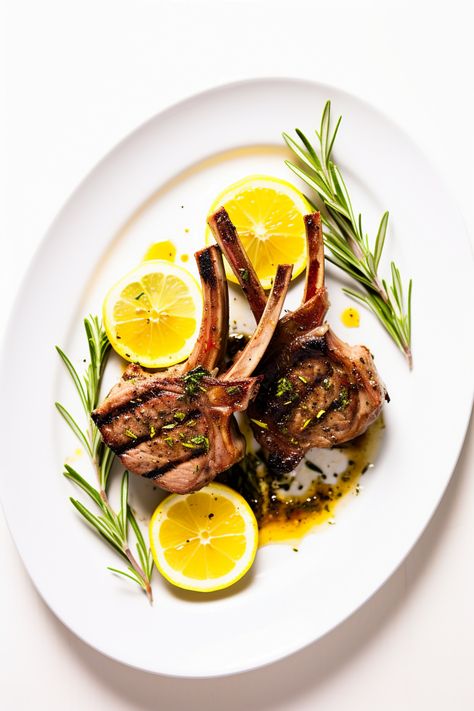 Savour the Mediterranean Flavours: Corsican Grilled Lamb Chops with Rosemary Guide #mediterraneandiet Food Reference, Grilled Lamb Chops, Open Fire Cooking, Grilled Lamb, Fire Cooking, Cocktail Desserts, Food Garnishes, Lamb Chops, Aromatic Herbs