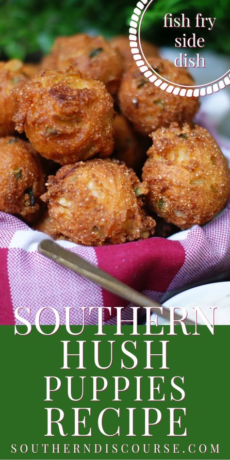 Southern Hush Puppies Recipe, Southern Hush Puppies, Homemade Honey Butter, Fish Fried, Hush Puppies Recipe, Comfort Food Southern, Southern Cooking, Honey Butter, Fried Fish