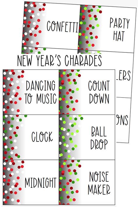 Have a Laugh with our New Year's Charades for Families! Free Printable Charades For Kids, Charades Cards, Early Childhood Teacher, Confetti Party, Winter Party, Family Game, Have A Laugh, Simple Words, Fun Family