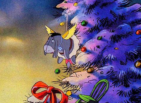 #winniethepooh #christmas #winniethepoohquotes Disney Christmas Wallpaper Desktop, Winter Cartoon Aesthetic, Pooh Christmas Wallpaper, Christmas Aesthetic Disney, Christmas Cartoon Aesthetic, Winnie The Pooh Winter, Eeyore Christmas, Christmas Winnie The Pooh, Eeyore Pictures