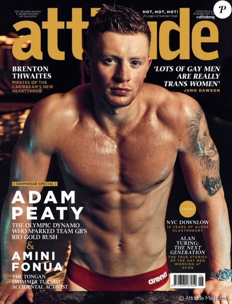 Adam Peaty - Attitude.co.uk Adam Peaty, Attitude Magazine, Childhood Fears, Olympic Swimmers, Cover Boy, Team Gb, Gay Books, Male Magazine, Guy Pictures