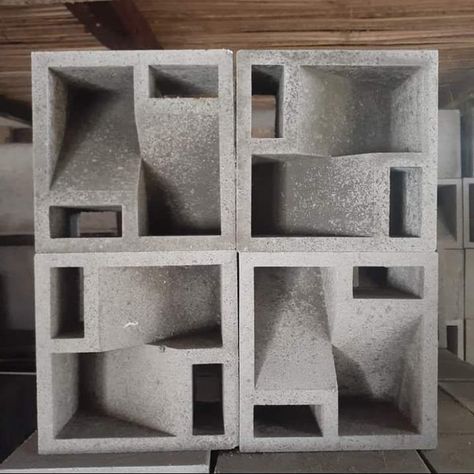 Loster Beton, Roster Beton, Breeze Block Wall, Front Wall Design, Brick Cladding, Breeze Blocks, Deck Designs Backyard, Air Ventilation, Wood Cladding