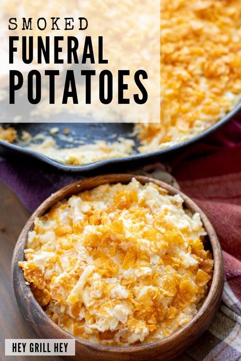 Smoked Potatoes, Hey Grill Hey, On The Smoker, Casserole Side Dishes, Cheesy Hashbrowns, Cheesy Potato Casserole, Bbq Side Dishes, Cheesy Potato, Pellet Grill Recipes